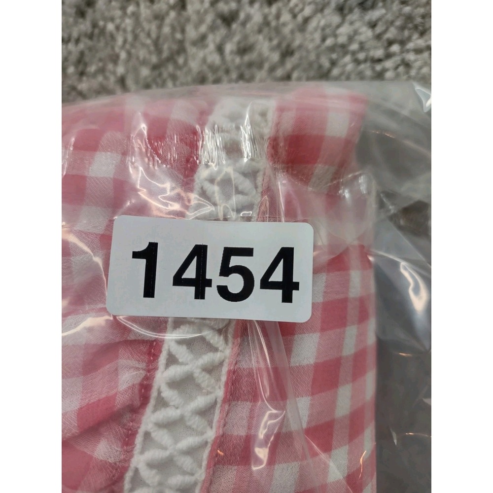 JOHN PAUL RICHARD WOMENS PINK PLAID LAYERD BELL SLEEVE RUFFLE BOTTOM TOP MEDIUM - Picture 10 of 10